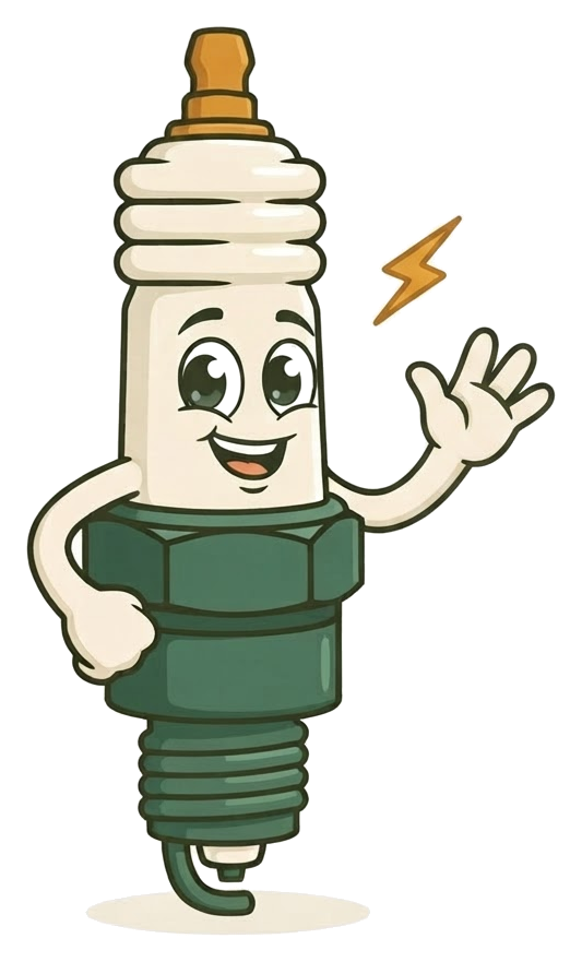 Sparky the spark plug, waving
